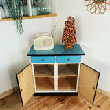 Vintage sideboard in blue formica