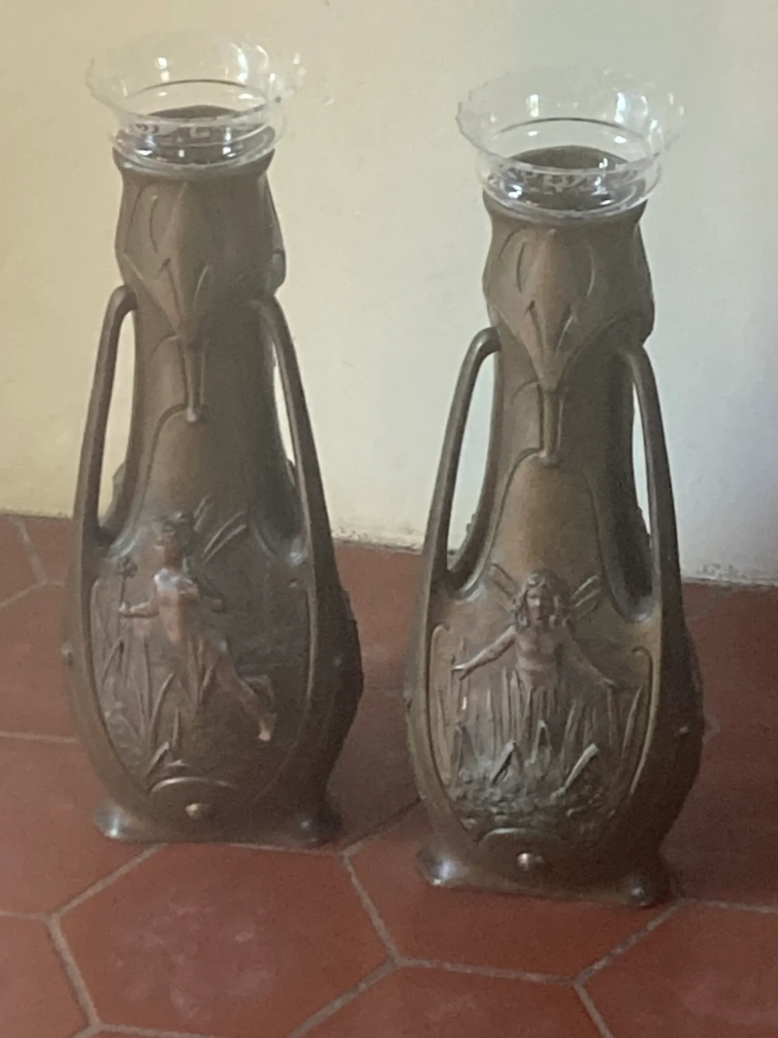 Pair of Art Nouveau vases by Jean Garnier