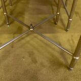 Brass and marble trundle table