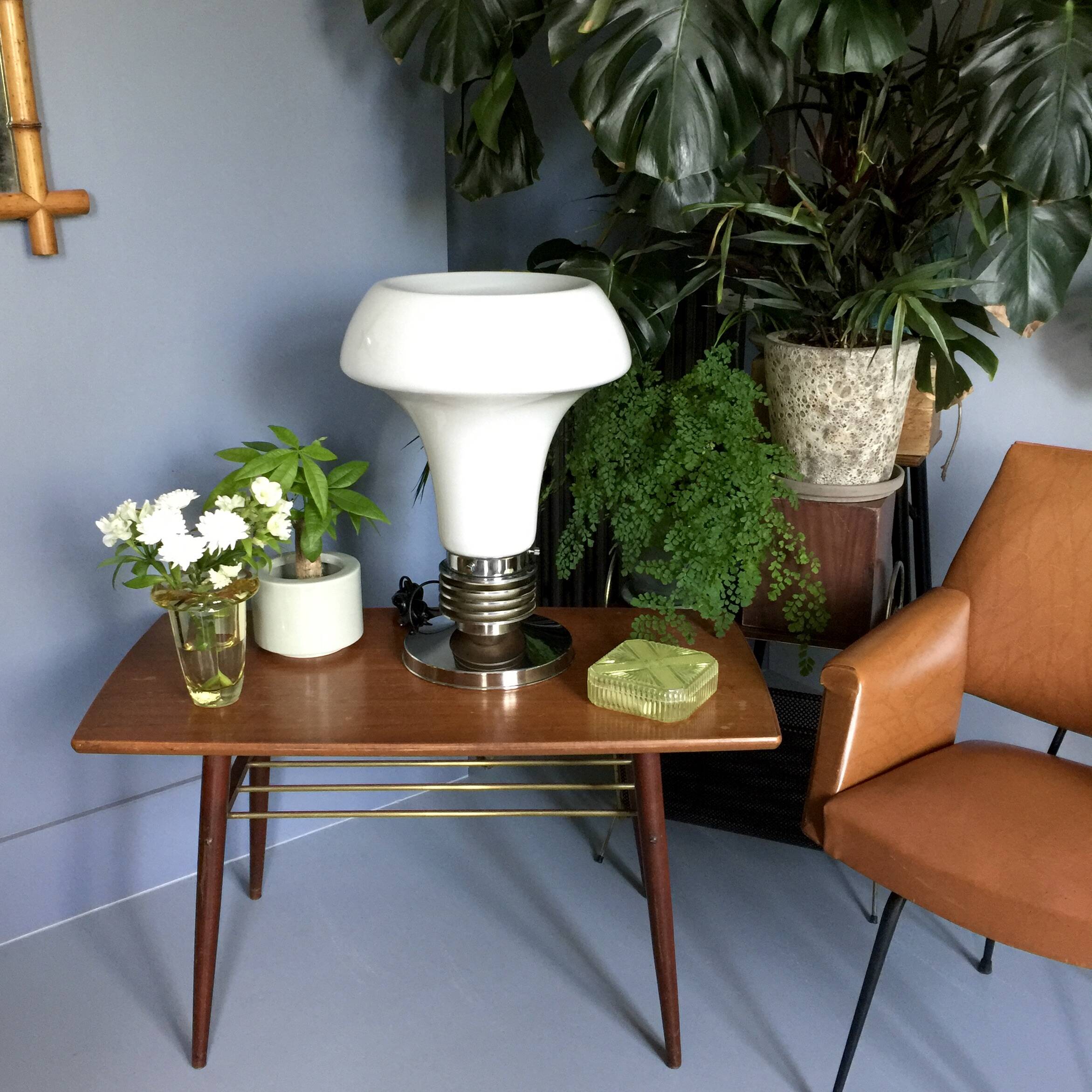 Large Murano glass and chrome lamp