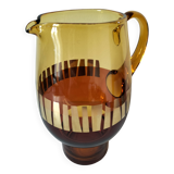 Vintage amber and gold glass carfe