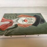 Tableau clown huile sur toile signée