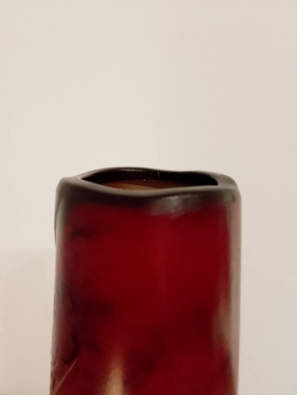 Roll vase attributed to the Montjoye Legras factory.
