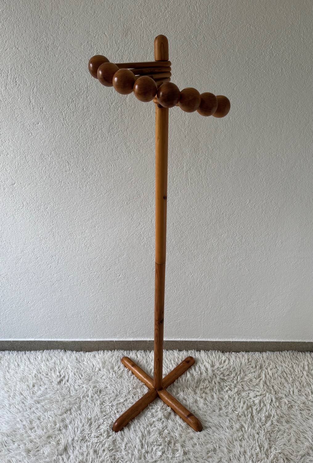 70s pine coat rack