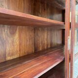 Mahogany sideboard with sliding glass doors