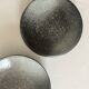 Handmade round ceramic bowls made of Japanese stoneware.