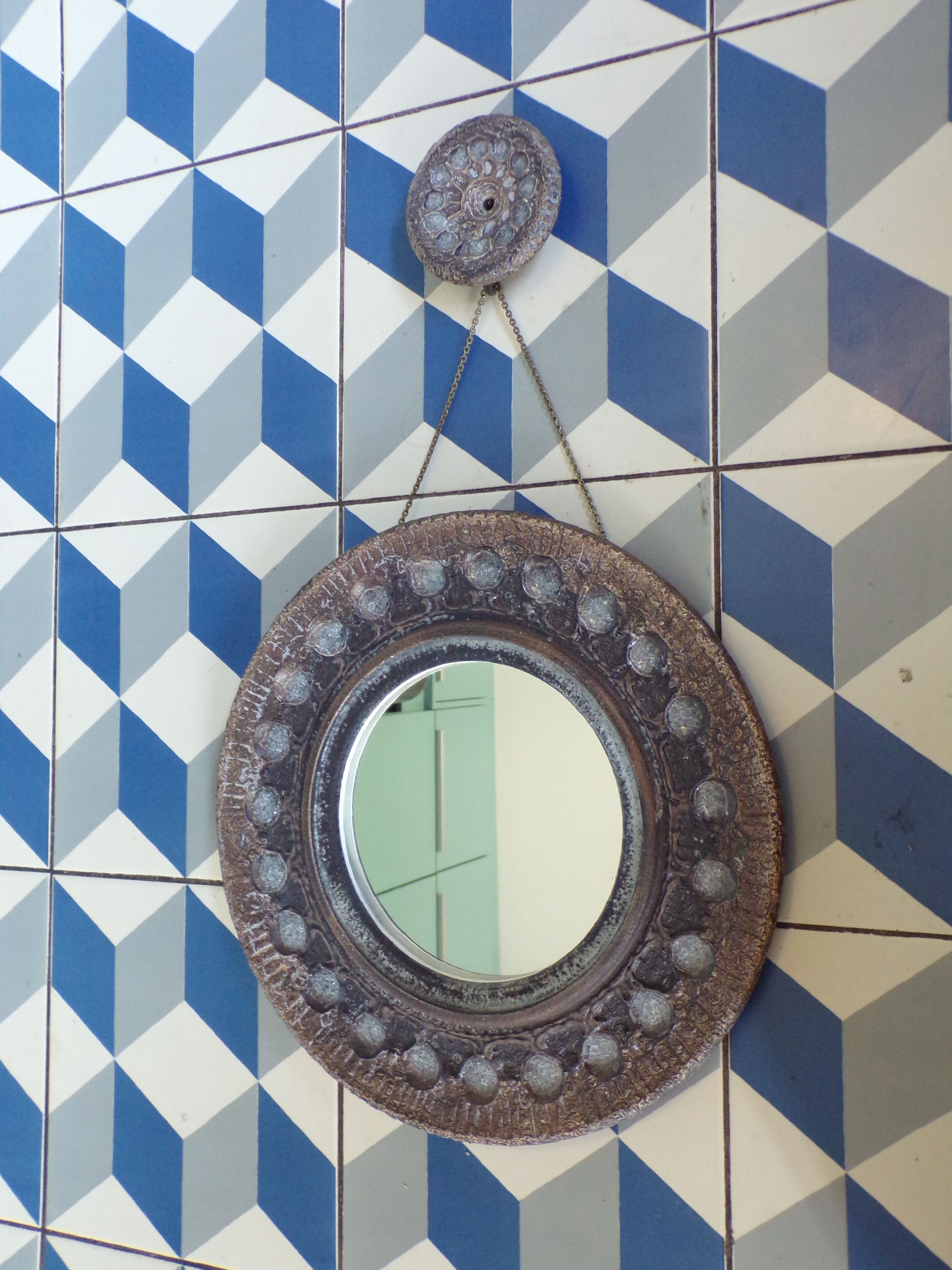 Vintage ceramic mirror