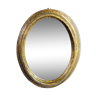Miroir ovale doré à la feuille
