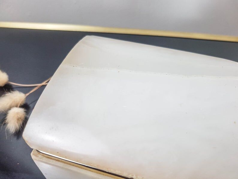 Marble and brass jewellery box