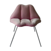 Vintage velvet armchair pop art lips marilyn monroe, 1970