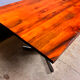 Vintage minimalist dining table chrome teak