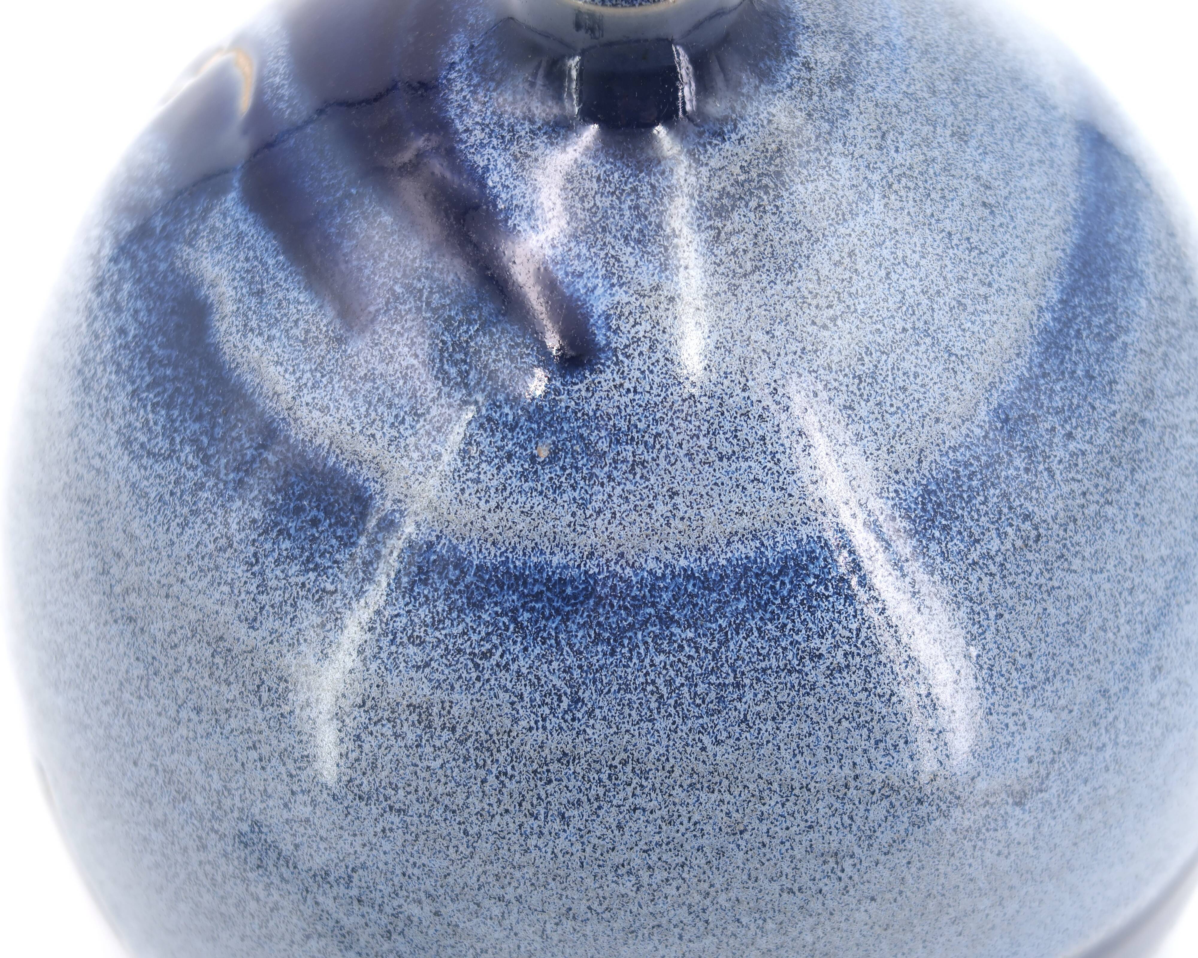 Fat lava blue ceramic potter's lamp, 1970s