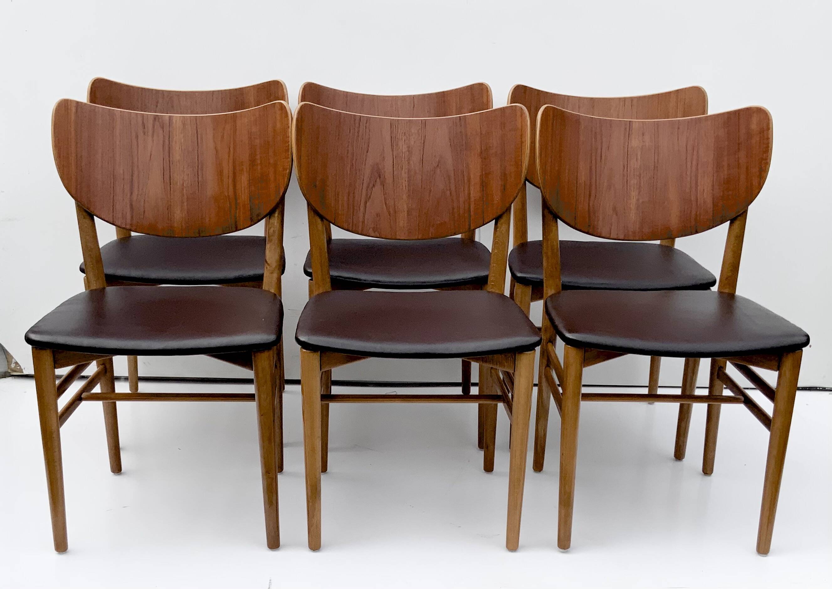 Danish Dining Chairs Set of 6 by Niels and Eva Koppel Slagelse Mobelfabric