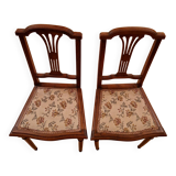 Restored pair of Louis XVI chairs – openwork backrest, solid wood