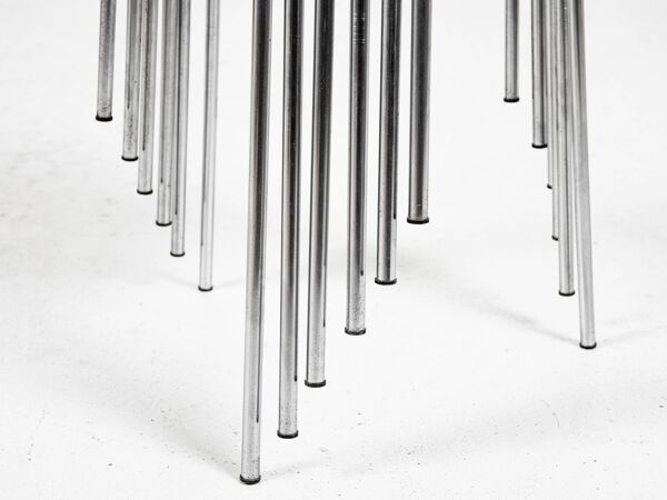 Ensemble vintage de 6 tabourets Dot en noir par Arne Jacobsen pour Fritz Hansen, 1964