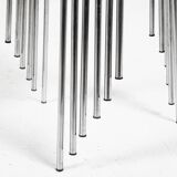 Midcentury set of 6 Dot stools in black by Arne Jacobsen for Fritz Hansen, 1964