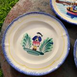 Quimper de Bretagne decorative plates with vintage characters