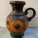 German scheuerich ceramic vase with flowers decor from the 70s