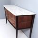 Black Walnut Dresser Produced by Dassi with Carrara Marble Top, Italy