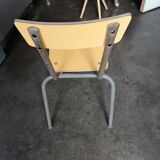 Petite chaise ecole 1950s tubee formica jaune