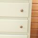 Commode vintage 4 tiroirs relookée verte
