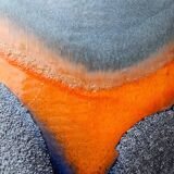 XXL Mid-Century Modern grey and orange ceramic table lamp Carstens Tönnieshof