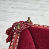 1970s, Danish "Spanish" sofa, furniture velour, ash wood legs.