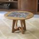 Guéridon/coffee table in oak by Guillerme and Chambron and ceramic by Danikowski for Votre Maison 1950s.