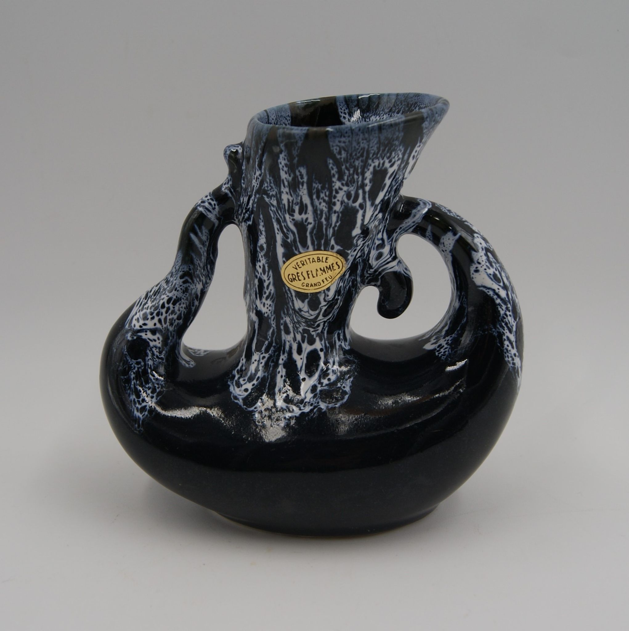 Vintage flamed sandstone vase