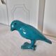 Paire d'Oiseaux Art Déco en porcelaine Bleue des années 40-50 signés