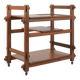 Brutalist serving trolley with interchangeable trays, 1970s