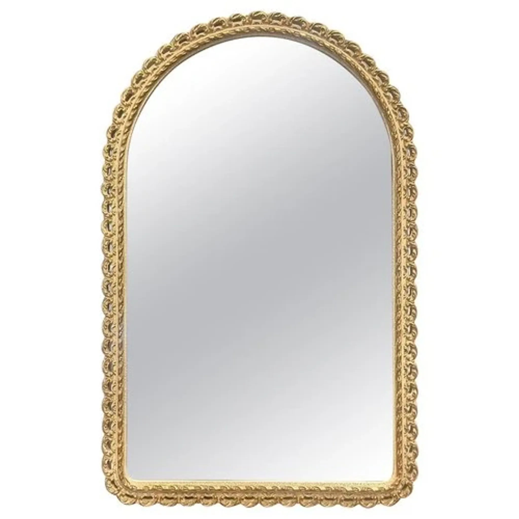 Vintage 1950s John Halls Galvo Cream and Gold Wood Wall Mirror