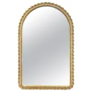 Vintage 1950s John Halls Galvo Cream and Gold Wood Wall Mirror