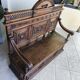 Banquette-coffre ancienne style Henri II / Néo-Renaissance en bois sculpté