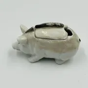 Moutardier vintage en porcelaine en forme de cochon