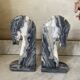 Pair of vintage marble horse head bookends