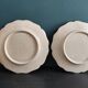 Set of 2 antique French fondue or artichoke plates in Majolica