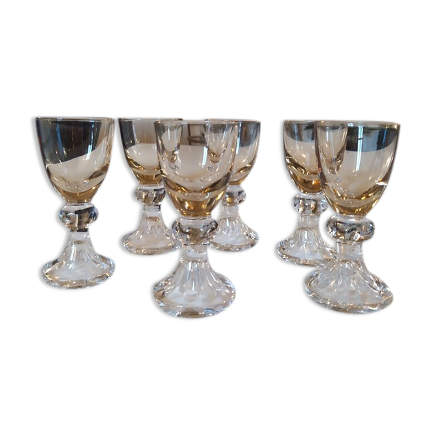 6 crystal digestive glasses