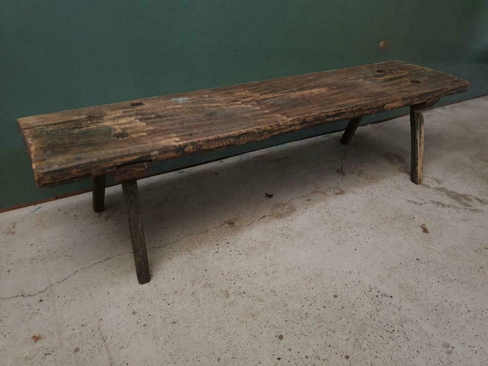 Wooden bench with deep seat