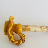 Provencal candle holder in glazed ceramic