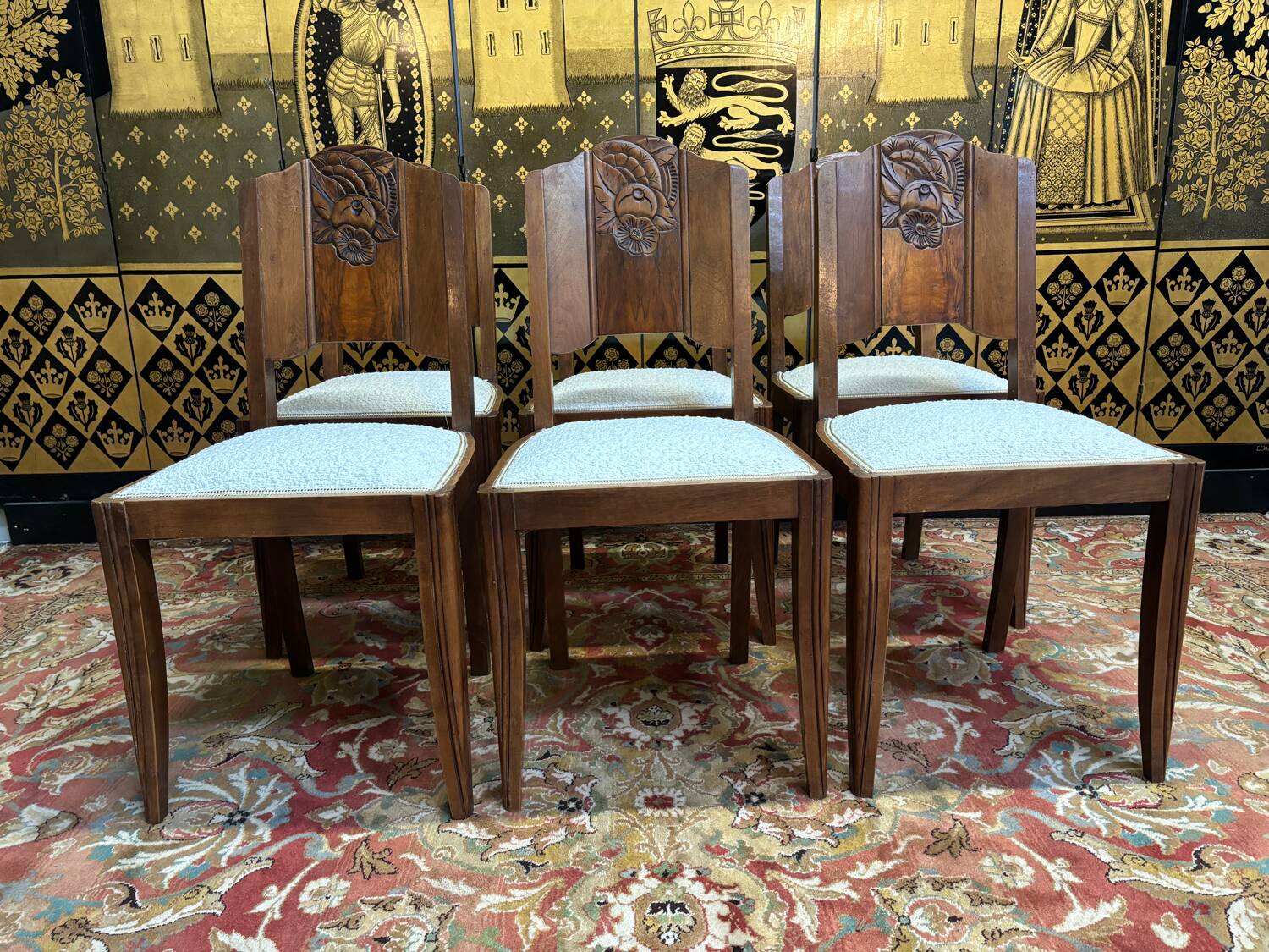 Set of 6 art deco chairs