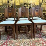 Set of 6 art deco chairs