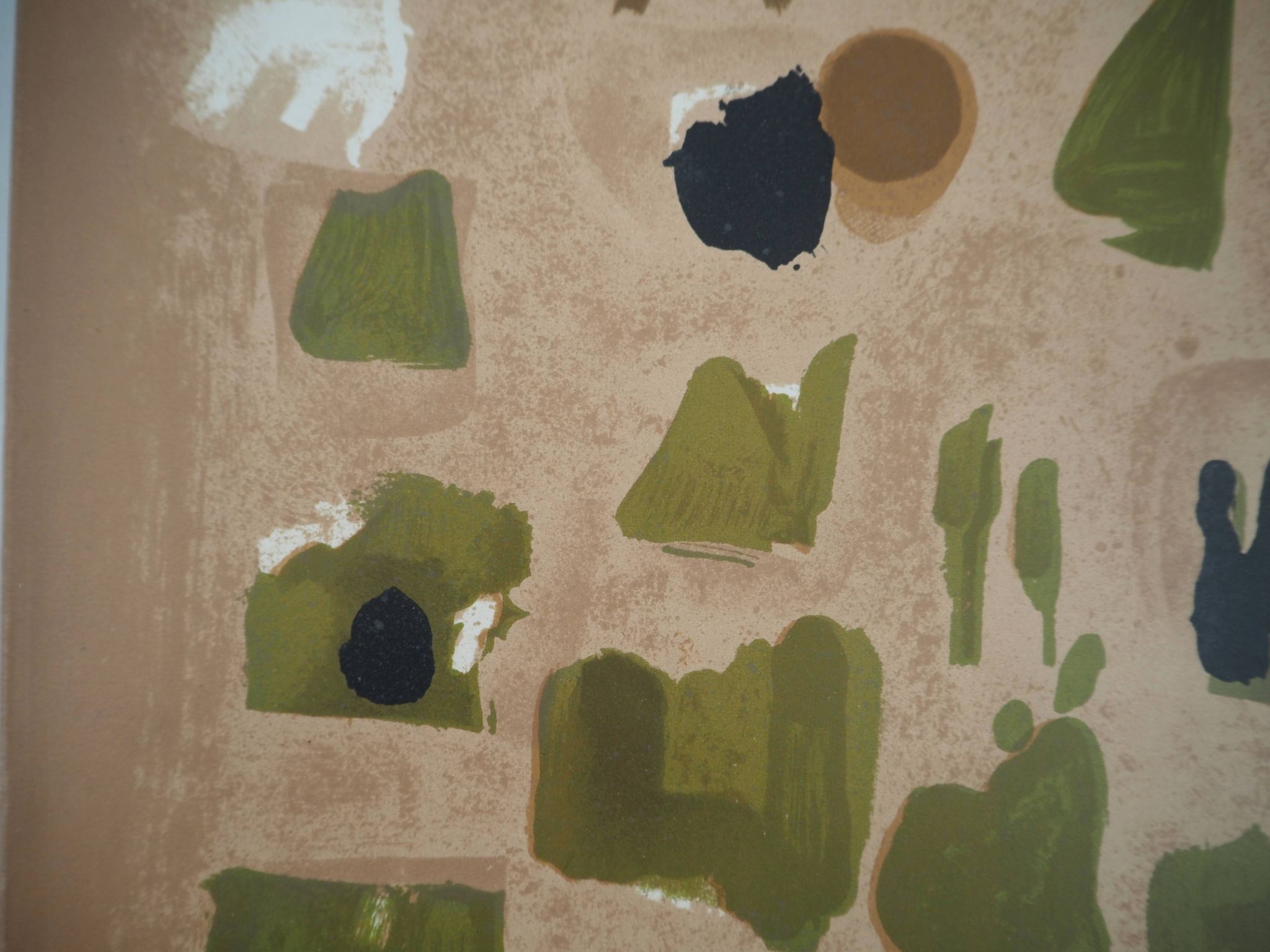 Roger bissiere : paysage ensoleillé - lithographie originale