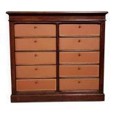 Napoleon III period mahogany notary's cabinet/filing cabinet