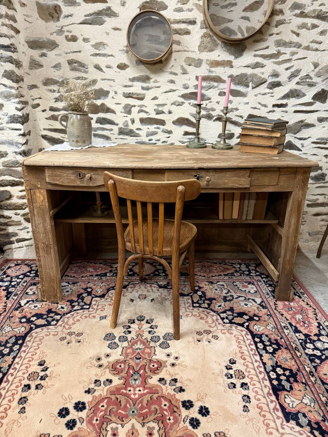 Superb antique patinated counter