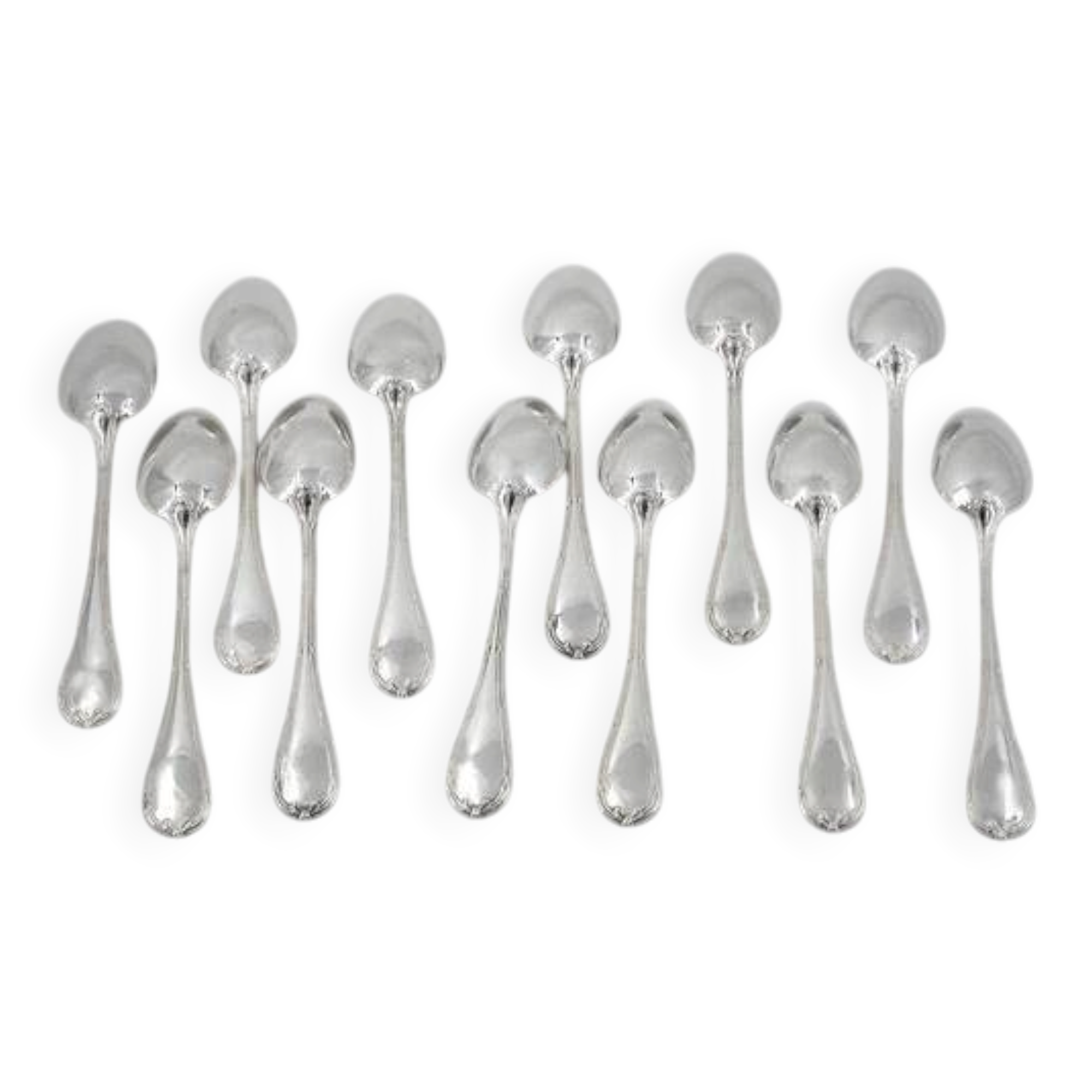 Christofle Rubans, 12 teaspoons, coffee, dessert, 14.5 cm, excellent condition.