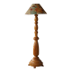 Mid-century sculptural Scandinavian floor lamp in solid pine, 1970.