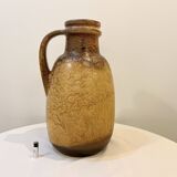 XXL Floor vase ceramic beige brown Scheurich 417-42 Fat Lava West Germany vintage 1950s 1960s