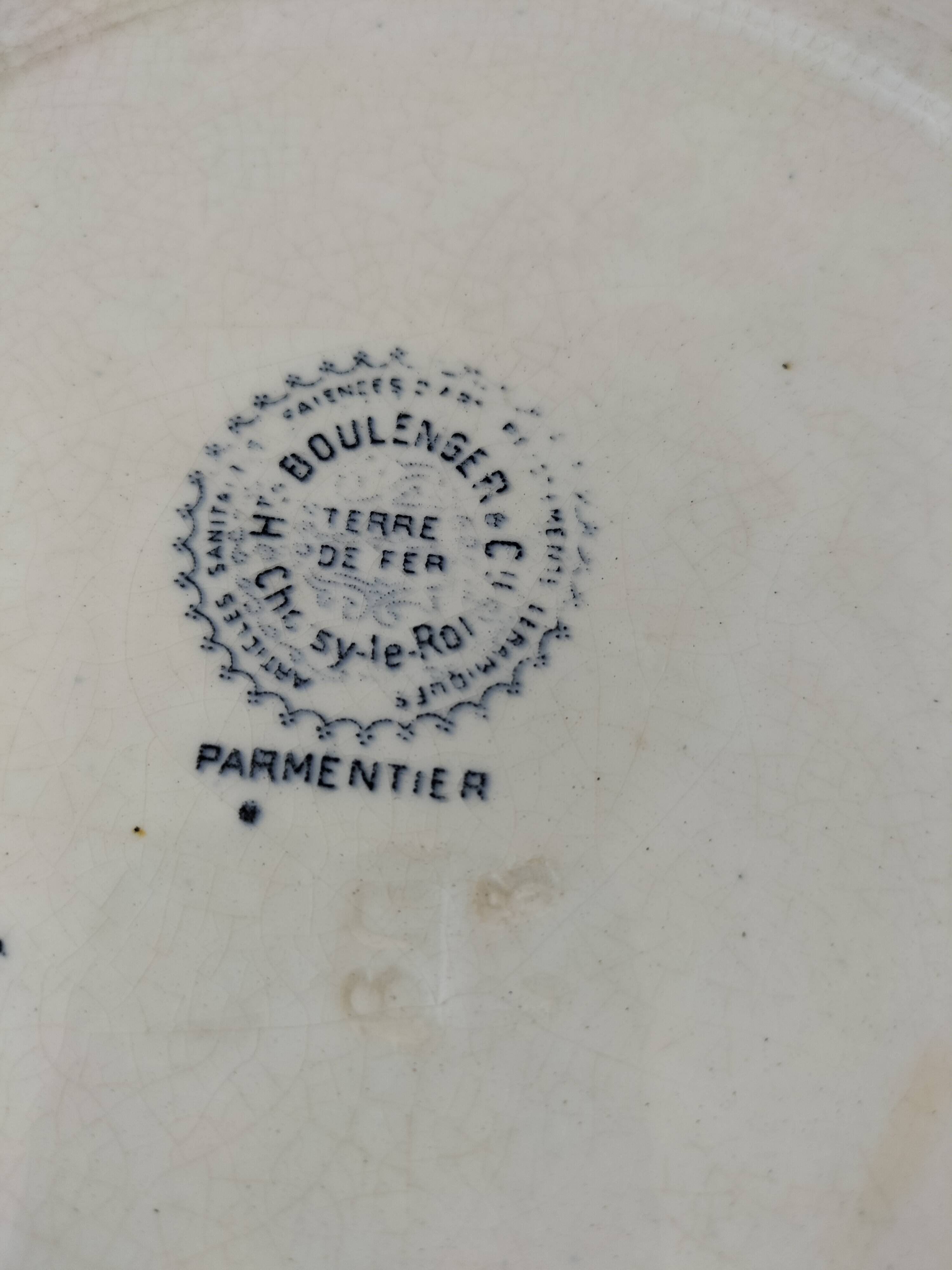 Plate from the H. Boulenger & Cie Choisy-le-Roi Parmentier model