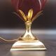 Beautiful Bordeaux Porcelain and Brass Lamp Le Dauphin Model Ançay Annanas